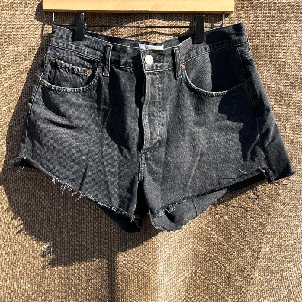 Agolde Parker Black Denim Shorts Size 28